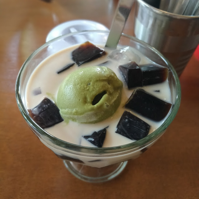 Grass Jelly Ice Cream Green Tea