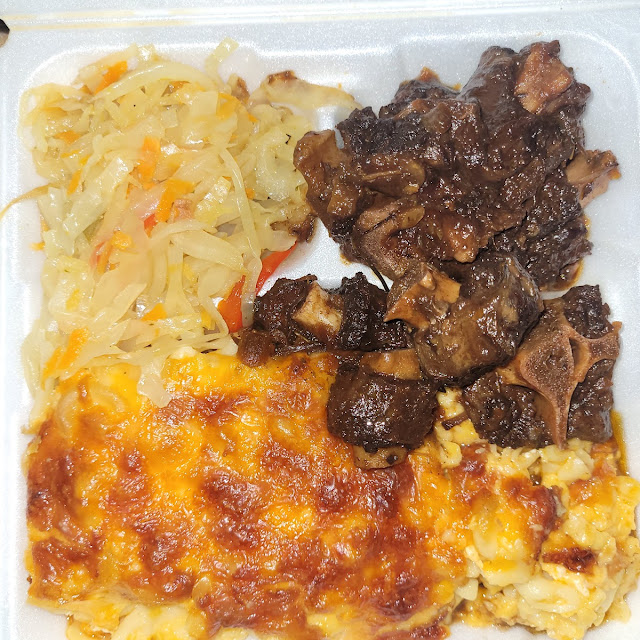 Oxtail Mac Cheese Cabbage