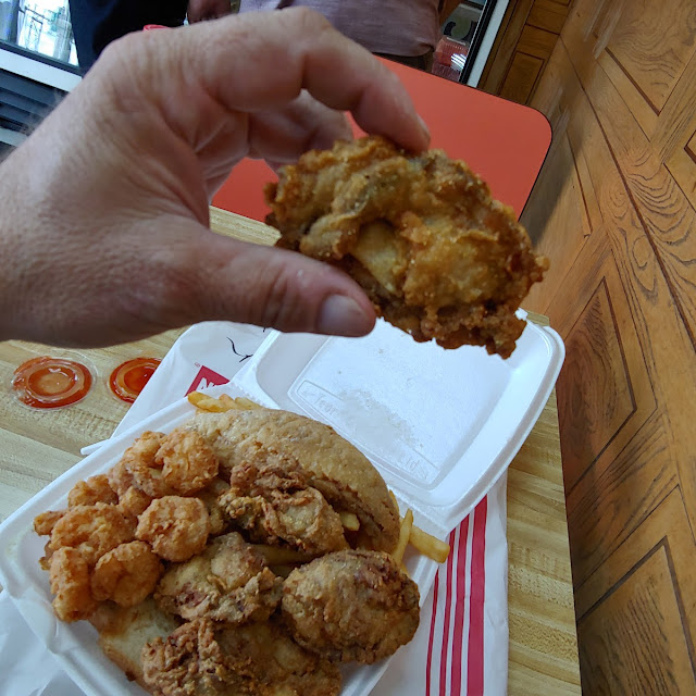Fried Oysters Shrimp and Red Snapper