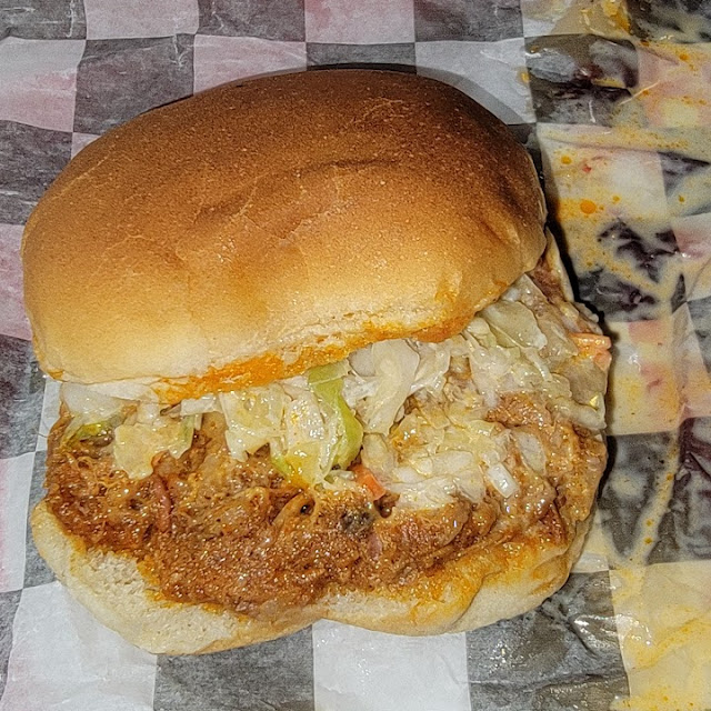 BBQ Sandwich with Slaw Gone in 4 Big Bites