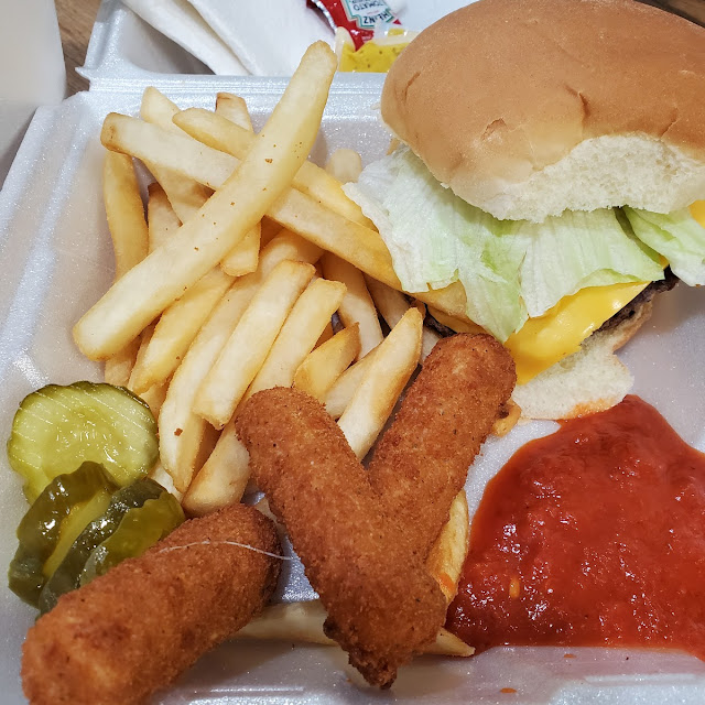 Cheeseburger Fries and Mozzarella Sticks