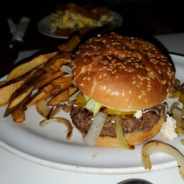 Greek Burger and Fries