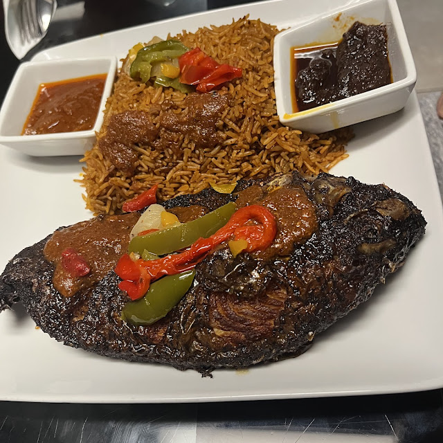 Jollof Rice and Grilled Tilapia