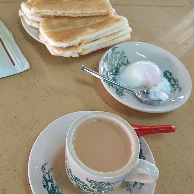 Boiled Egg Toast Teh C