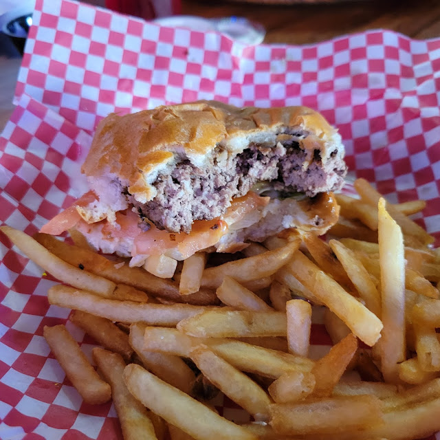 Burger and Fries with Cheese