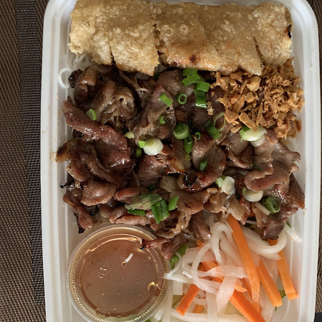 Vermicelli with Pork and Spring Roll
