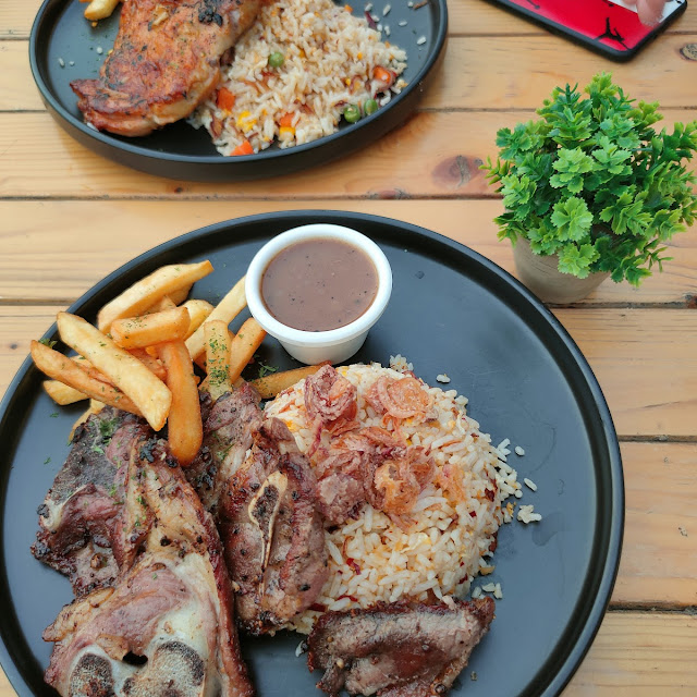 Fried Rice with Grilled Lamb Chop
