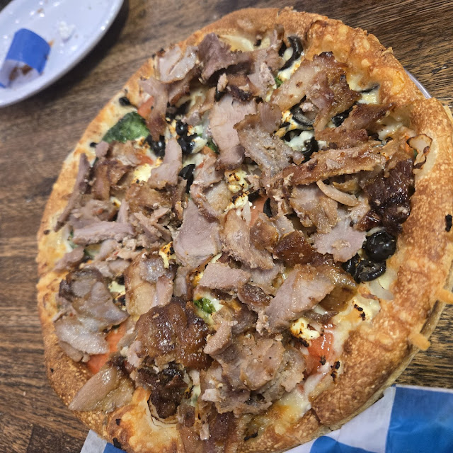 Greek Pizza with Gyro Meat