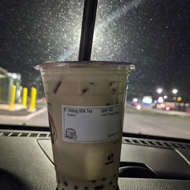 Medium Oolong Milk Tea with Coffee Popping Bubbles