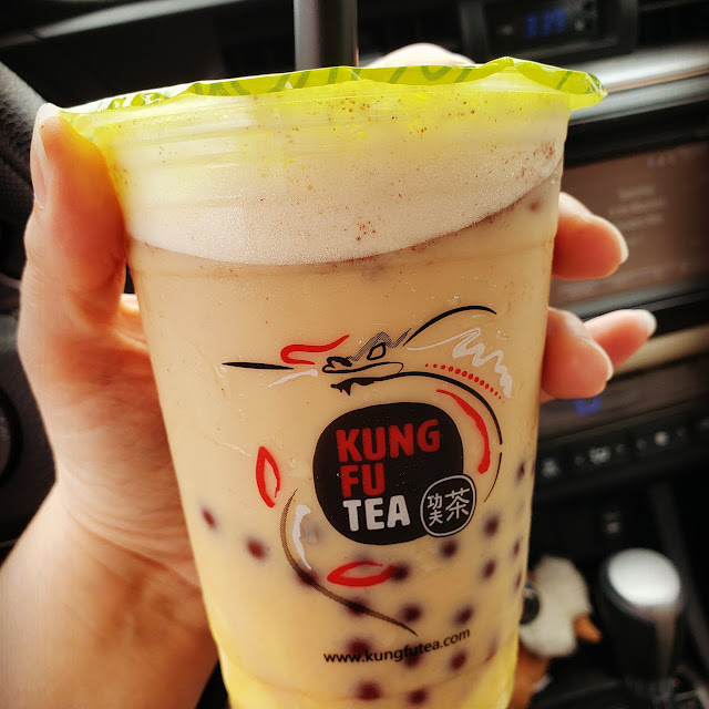Chai Milk with Coffee Popping Bubbles & Pudding