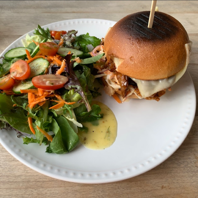 Pulled Pork Sandwich and Garden Salad