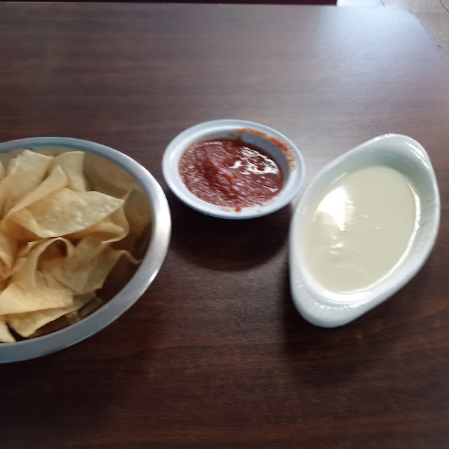 Salsa Chips and Queso Dip
