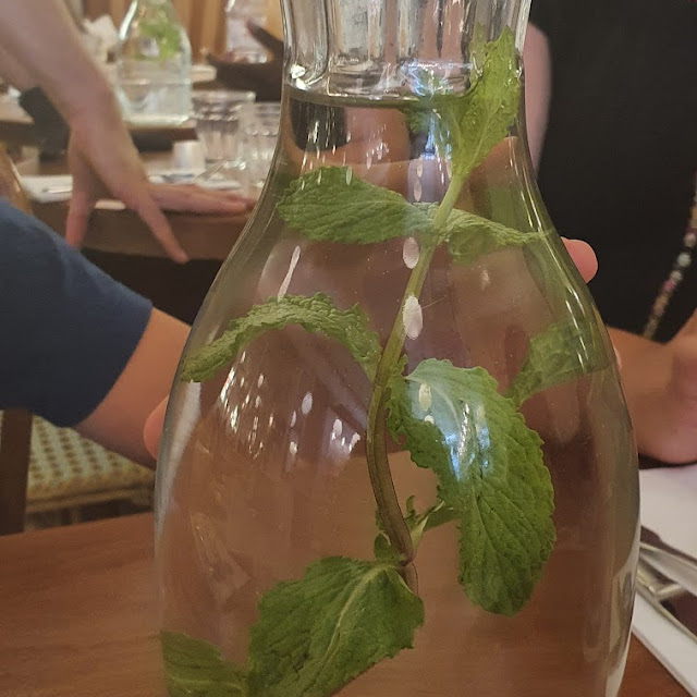 Water with Fresh Mint Leaves