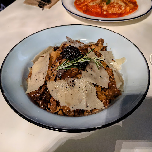 Handmade Fettuccine with Porcini Mushrooms and Italian Sausage