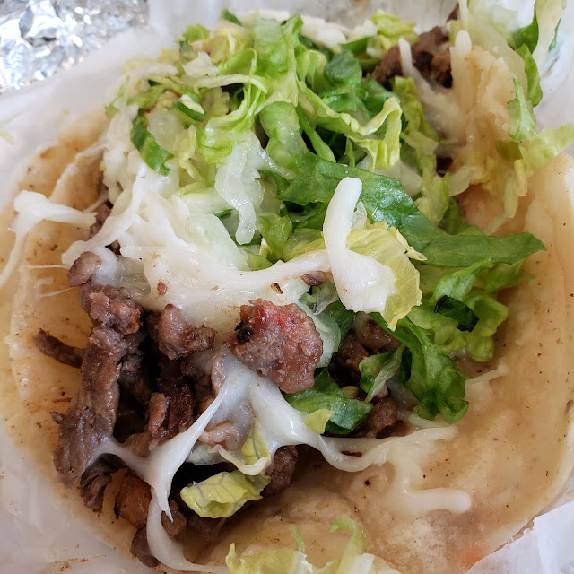 Steak Taco with Cheese and Lettuce