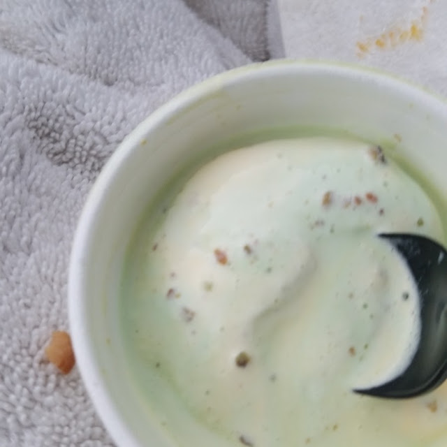Pistachio Popsicle and Vanilla Ice Cream
