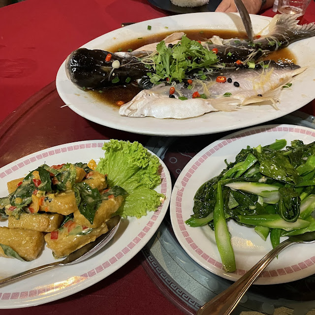 Steamed Patin Fish Kai Lan and Salted Egg Tofu