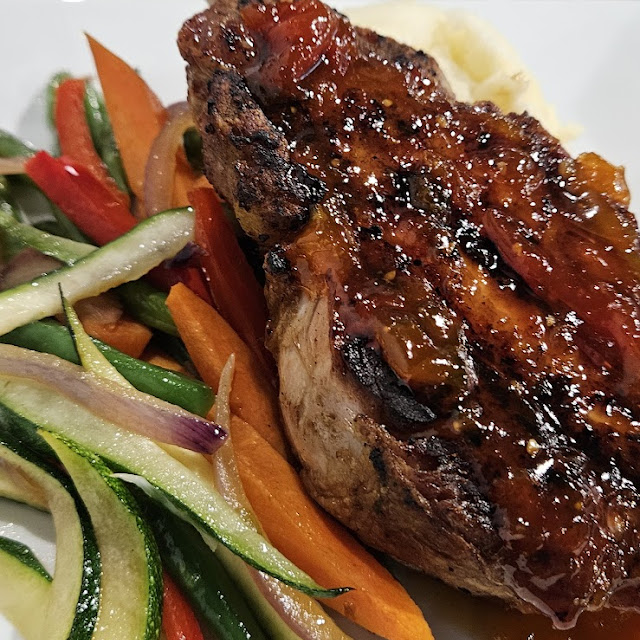 Apricot-Balsamic Glazed Pork Chop