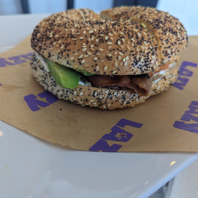 Ultimate Bagel Nammich on an Everything Bagel mm