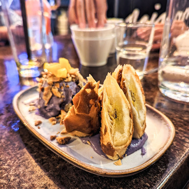 Turon with Ube Ice Cream