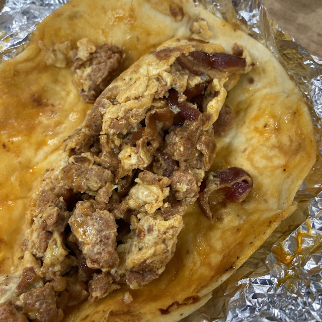 Chorizo and Egg Taco with Bacon
