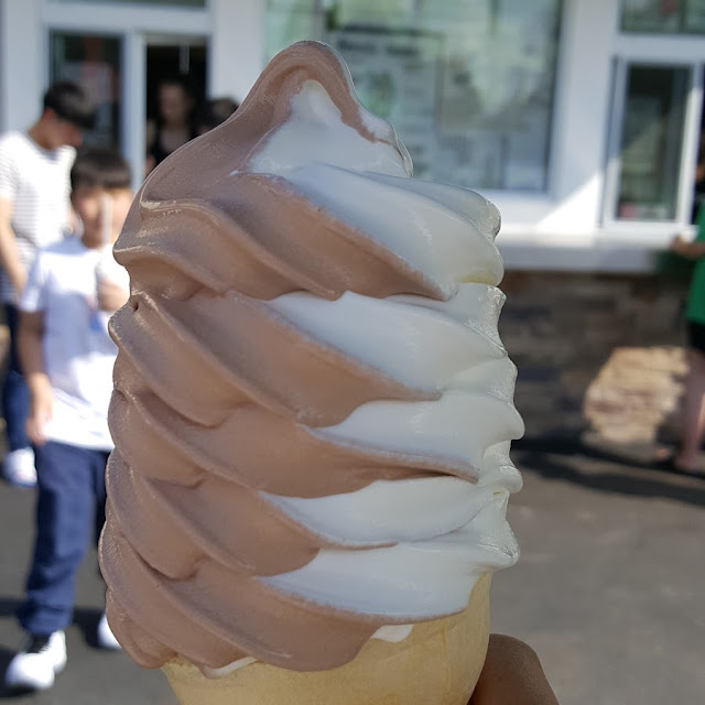 Vanilla and Chocolate Ice Cream Cone