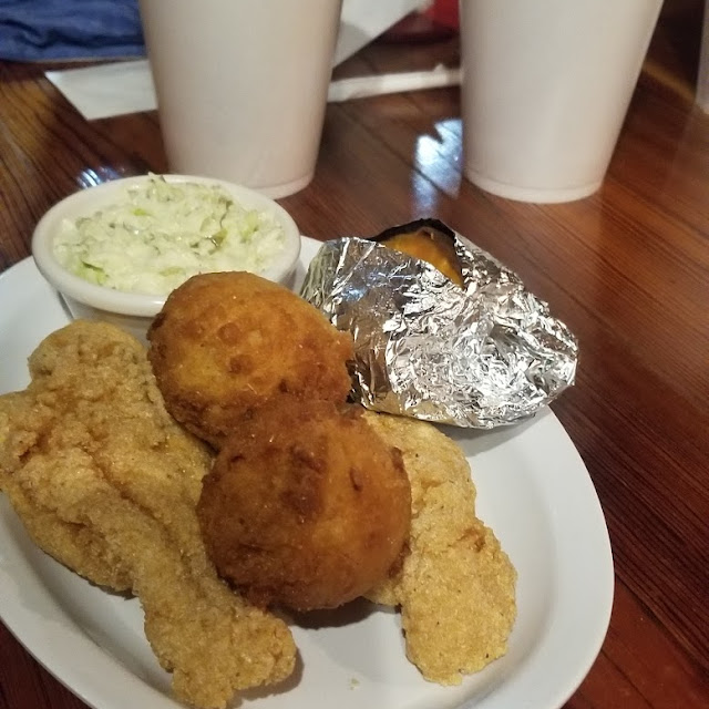 Catfish Fillet with Coleslaw & a Sweet Potato