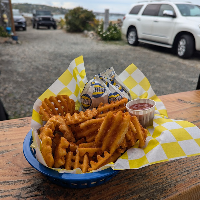 Impossible Burger with Waffle Fries