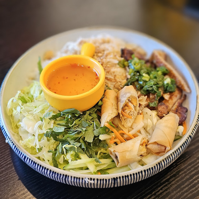 Grilled Pork Spring Roll Noodle Salad