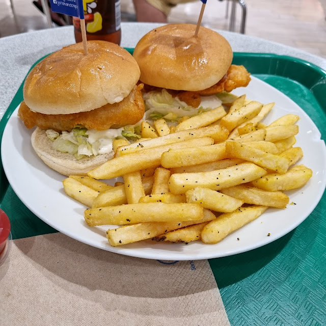 Fish Burger and Fries