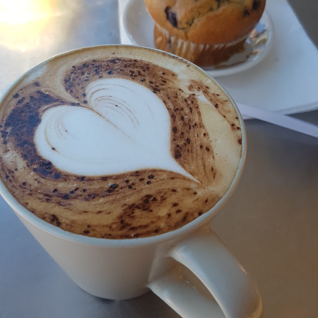 Cappuccino with Blueberry Muffin