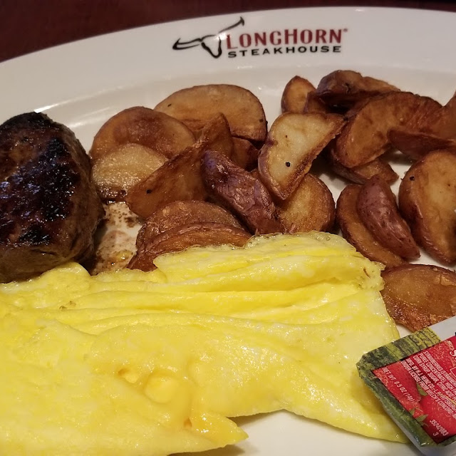 Breakfast Steak and Eggs Potatoes and Biscuit