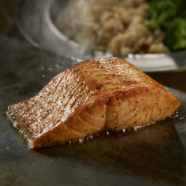 Come Try Our Hand-Cut Fresh Atlantic Salmon Marinated in Our Housemade Bourbon Marinade