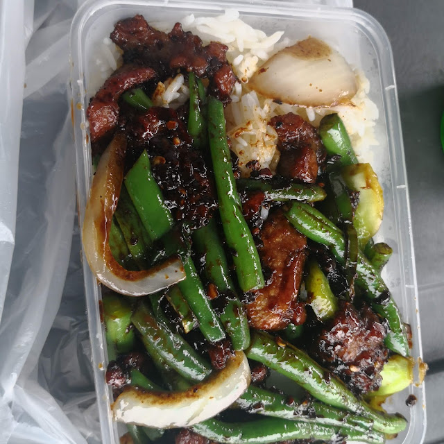 Beef Chilli Chicken with Garlic Sauce Rice