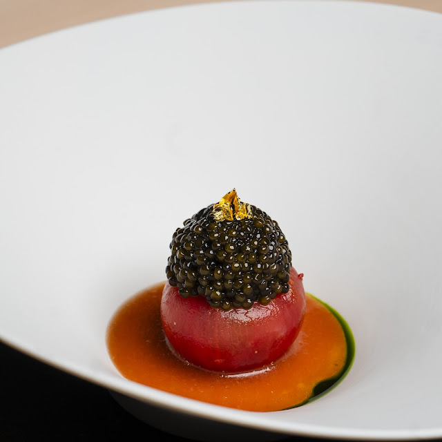 Tomatoes with Akami and Caviar