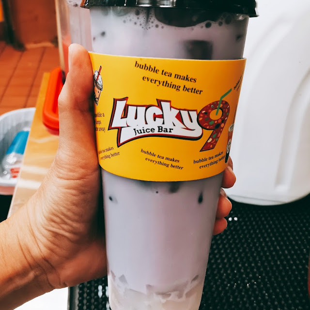 Taro Milk Tea with Lychee Jelly Boba
