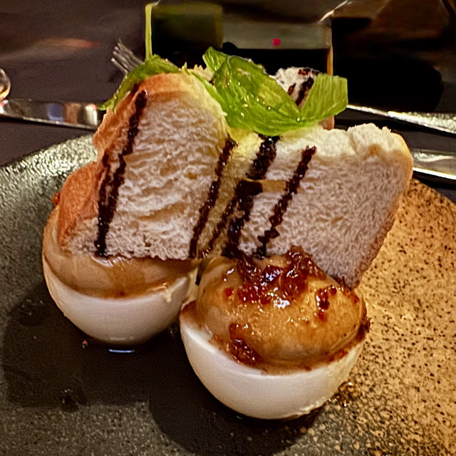 Black Garlic Deviled Eggs