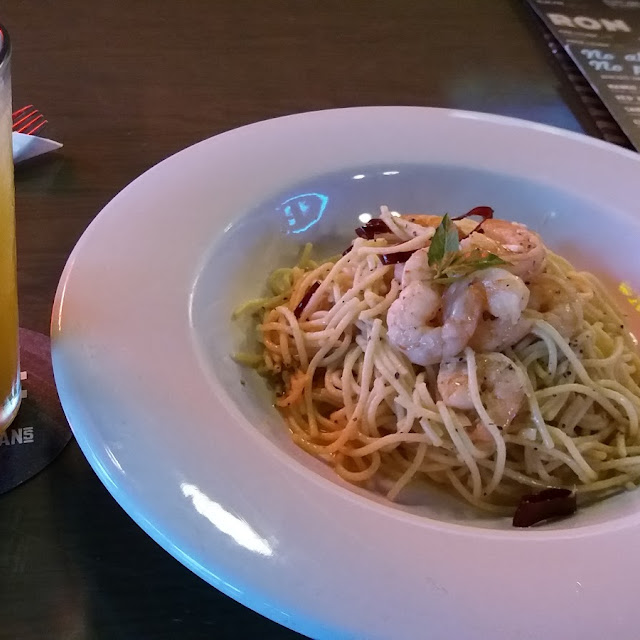 Shrimp over Pasta
