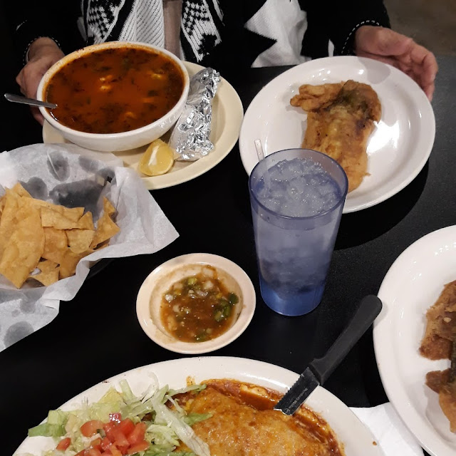 Enchiladas De Camarones Chile Relleno Caldo De Reis