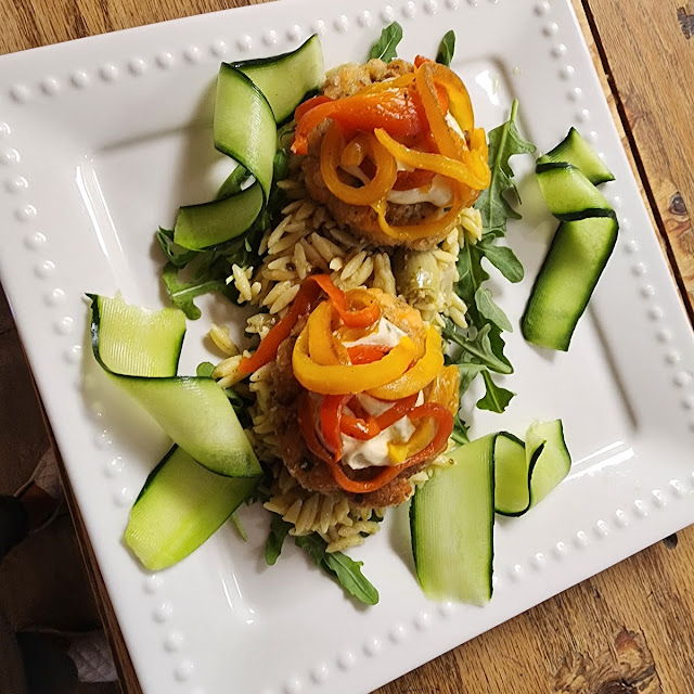Orzo Pasta with Crab Cakes