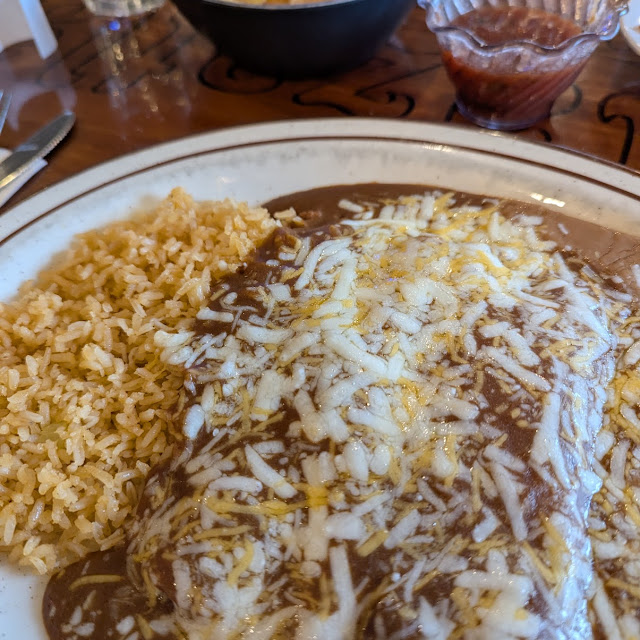 Ground Beef Enchilada with Mole Sauce