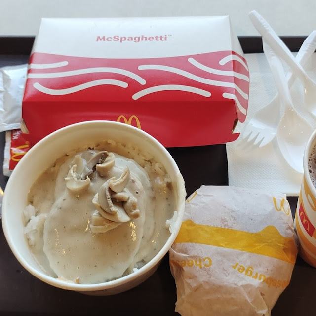 Mcspaghetti Cheese Burger Pepper Steak Iced Tea