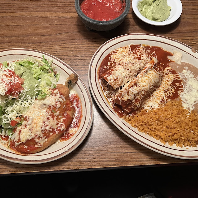 Cheese Enchiladas Steak Taco and Bean Burrito