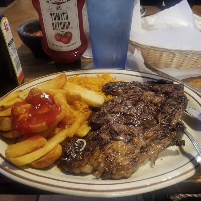 Ribeye Steak Fries and Rice