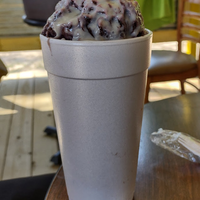 Grape Shaved Ice with Cream