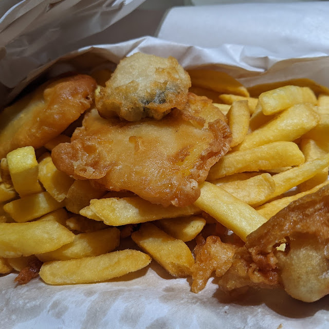 Fish and Chips with Oysters