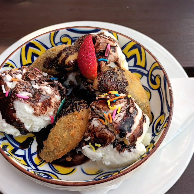 Choc Rissolles with Vanilla Ice Cream