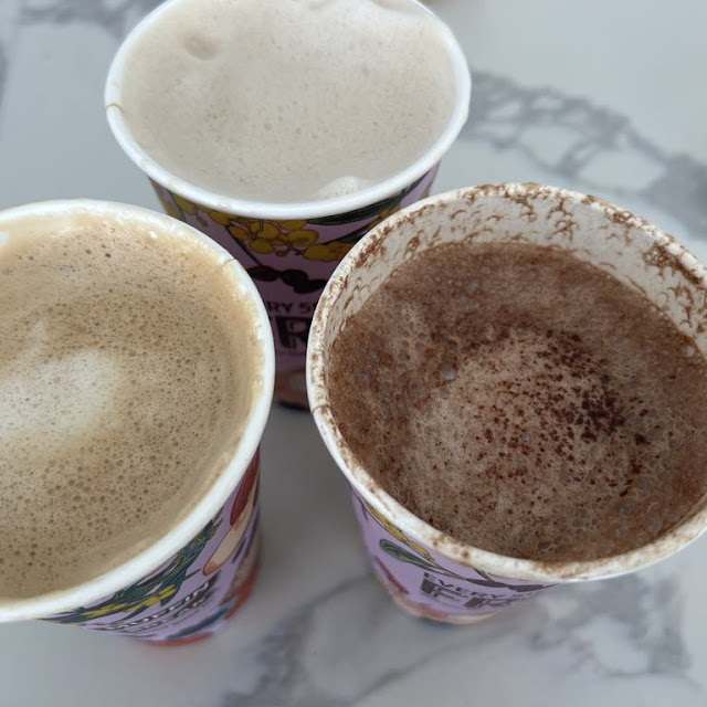 2 Flat White and 1 Mocha