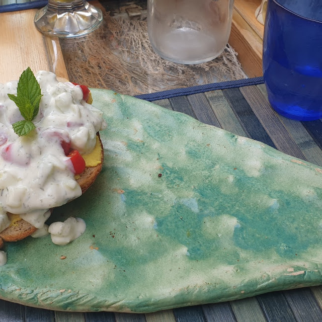 Salty French Toast with Chickpea Hummus