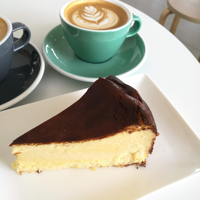 Barque Burnt Cheesecake Slice with Flat White
